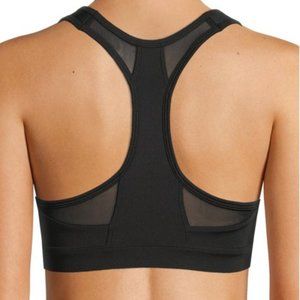 THEEE BEST ! Built In Molded Cup BLACK Sports Bra Racerback
